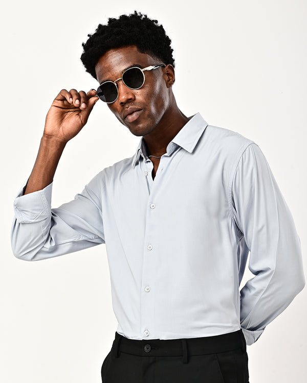 Ilyzly solid poplin Shirt - blue