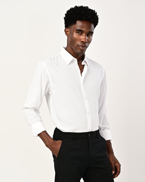 Ilyzly solid poplin Shirt - white