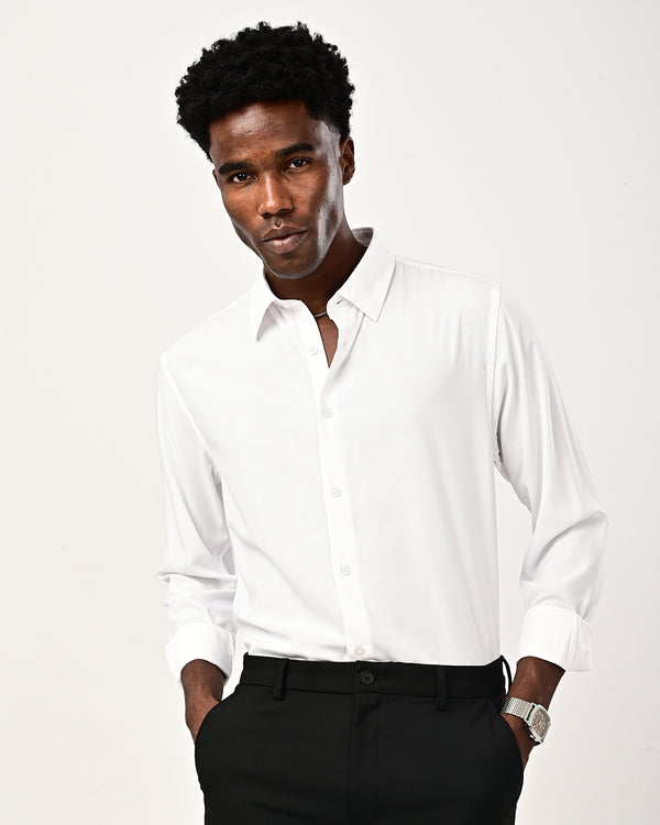 Ilyzly solid poplin Shirt - white