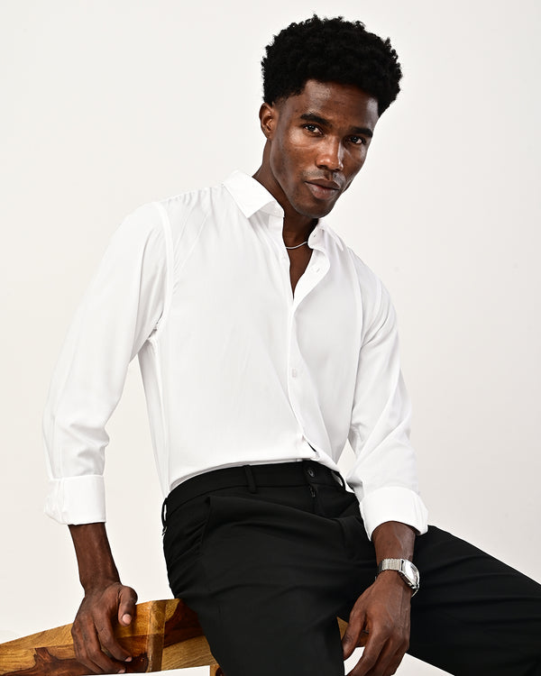 Ilyzly solid poplin Shirt - white