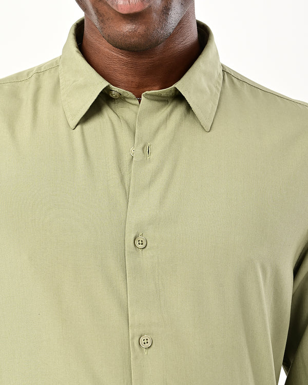 Ilyzly solid poplin Shirt - light green