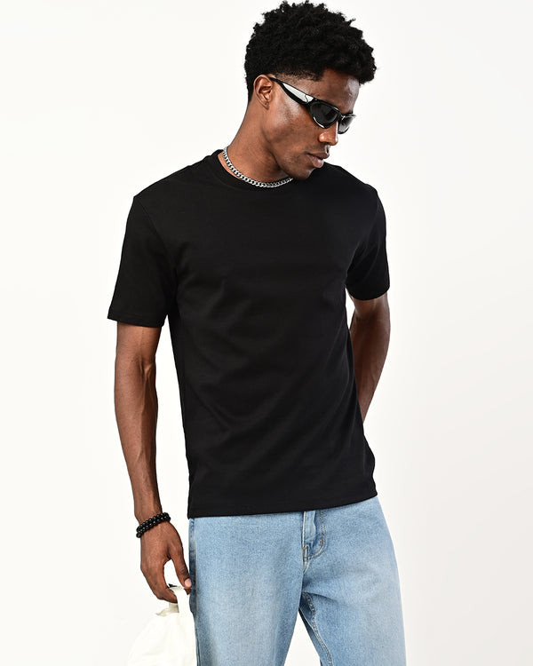 Izi solid plain Tshirt - black