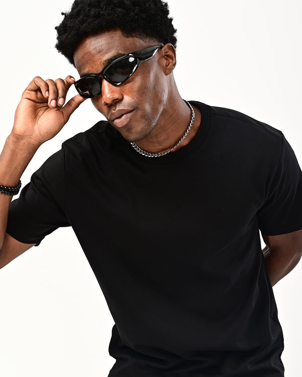 Izi solid plain Tshirt - black
