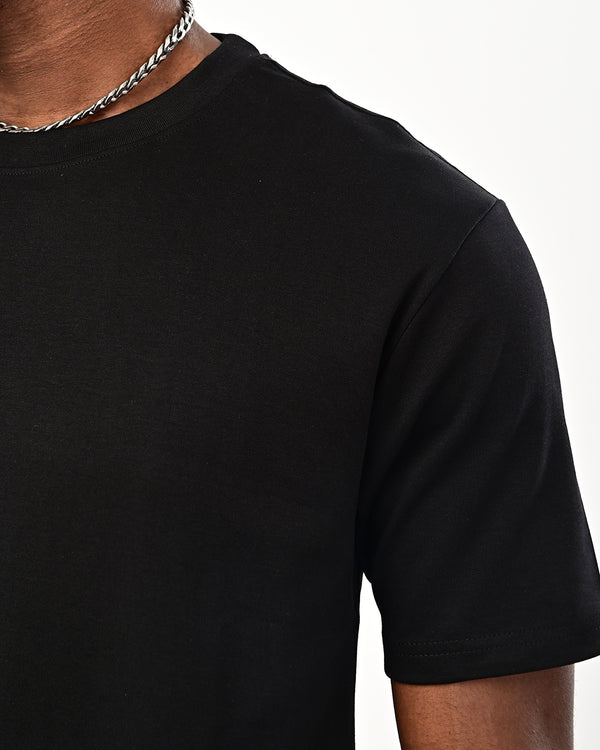 Izi solid plain Tshirt - black