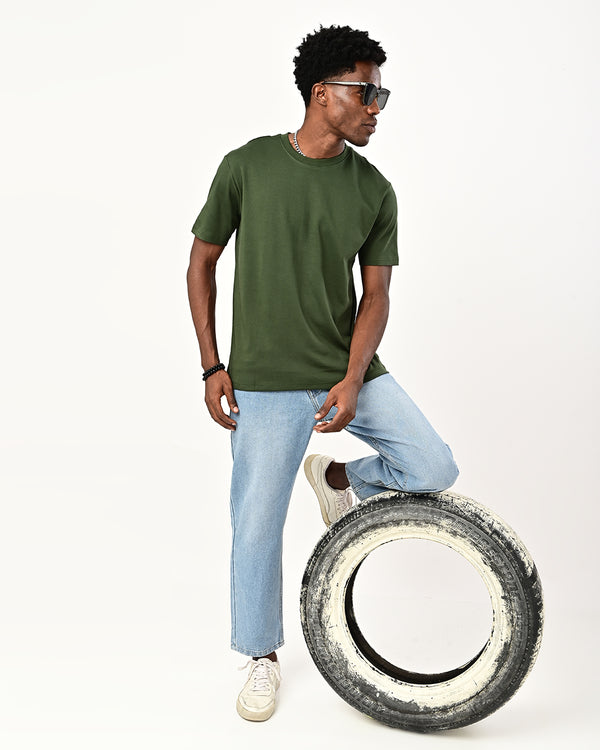 Izi solid plain tshirt- green