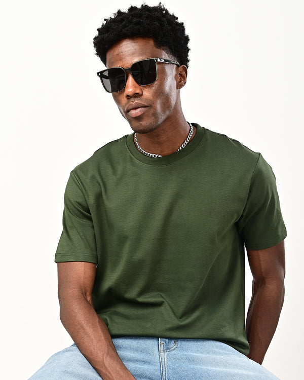 Izi solid plain tshirt- green