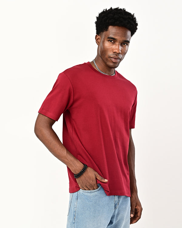 Izi solid plain Tshirt- maroon