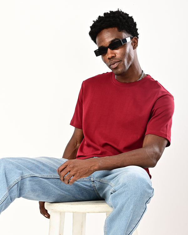 Izi solid plain Tshirt- maroon