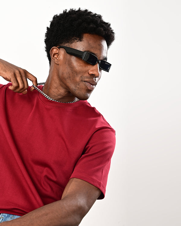 Izi solid plain Tshirt- maroon