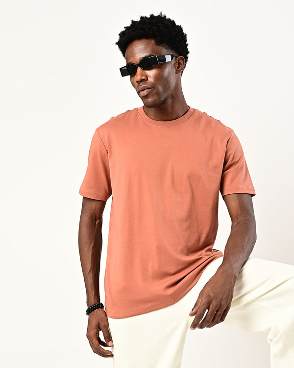 Izi solid plain Tshirt- rust