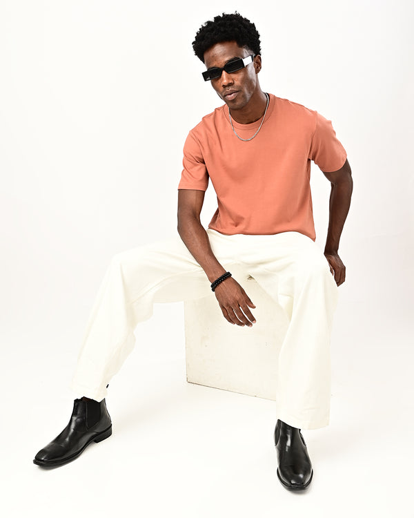 Izi solid plain Tshirt- rust