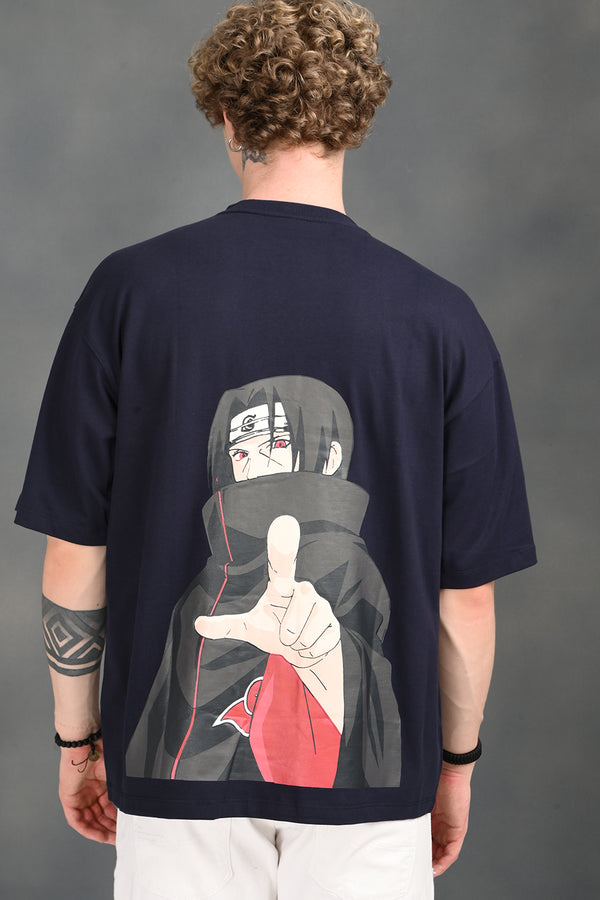 Dark Blue Itachi Print T-Shirt