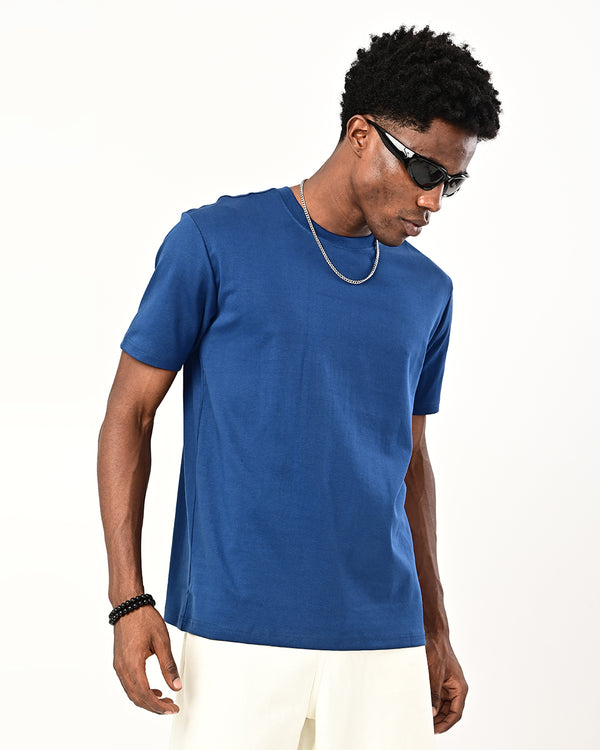Izi solid plain Tshirt- navy blue