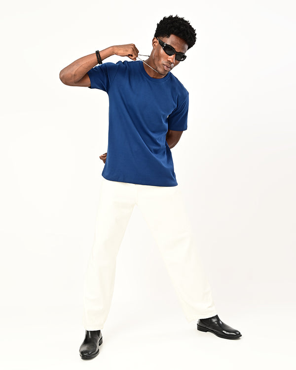 Izi solid plain Tshirt- navy blue