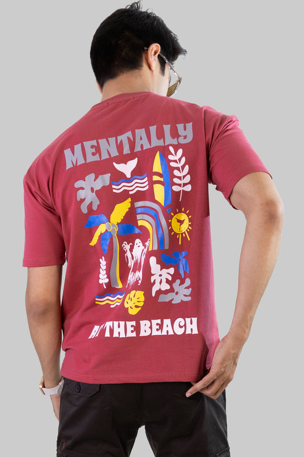 Beach head T-shirt: Pinkish Red