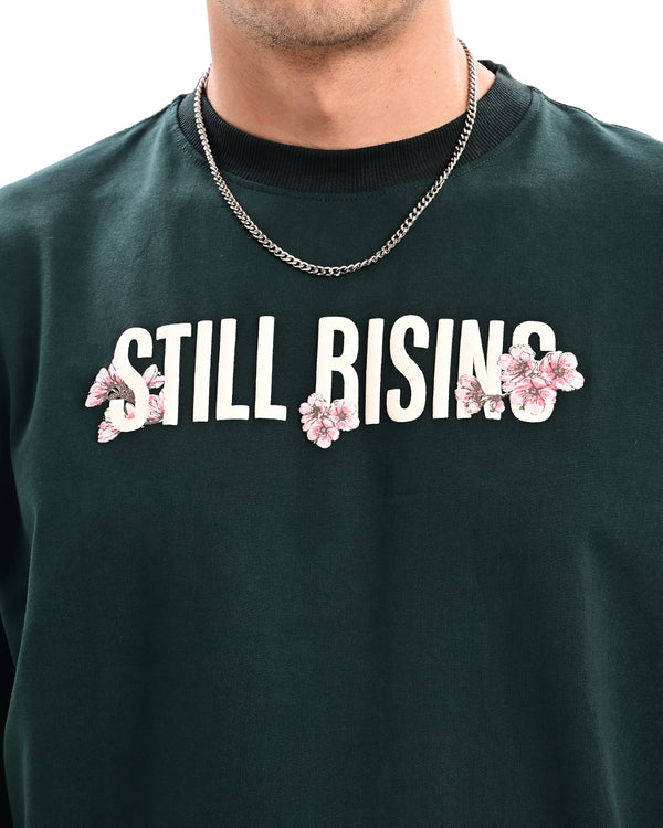 Ilyzly forest green Still Rising Printed T Shirt