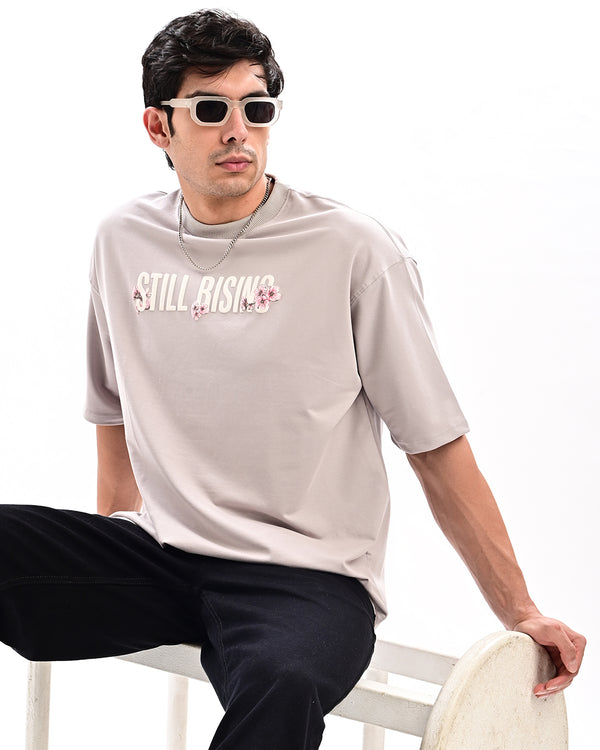 Ilyzly grey Still Rising Printed T Shirt