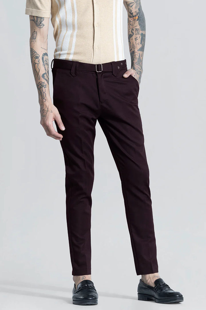 Flex Fit Burgundy Formal Trouser Ilyzly