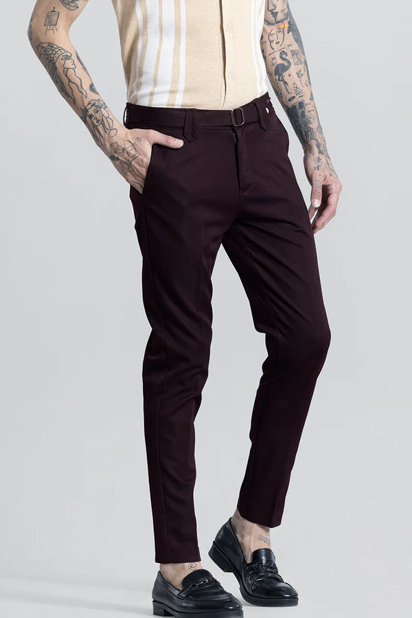 Flex Fit Burgundy Formal Trouser Ilyzly