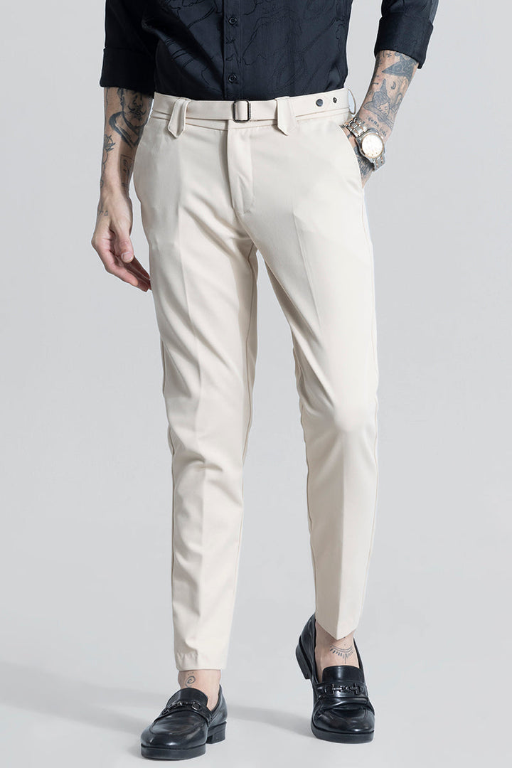 Flex Fit Cream Formal Trouser Ilyzly