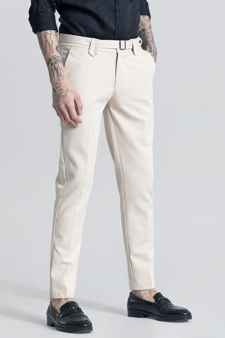 Flex Fit Cream Formal Trouser Ilyzly