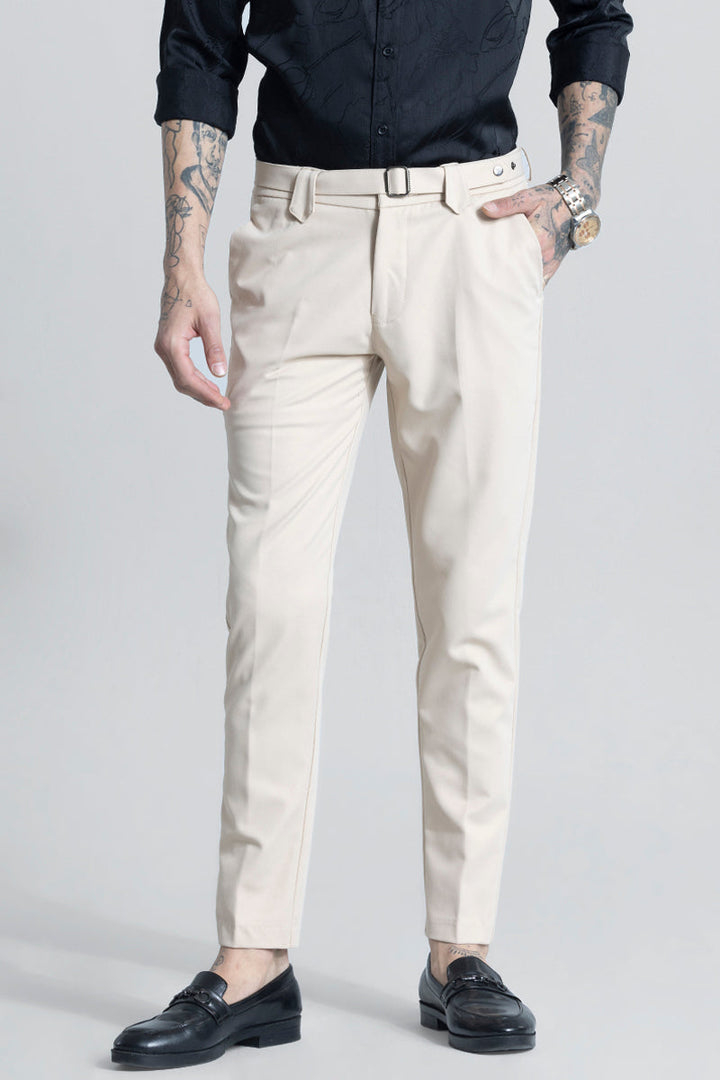 Flex Fit Cream Formal Trouser Ilyzly