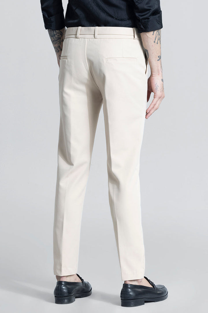 Flex Fit Cream Formal Trouser Ilyzly