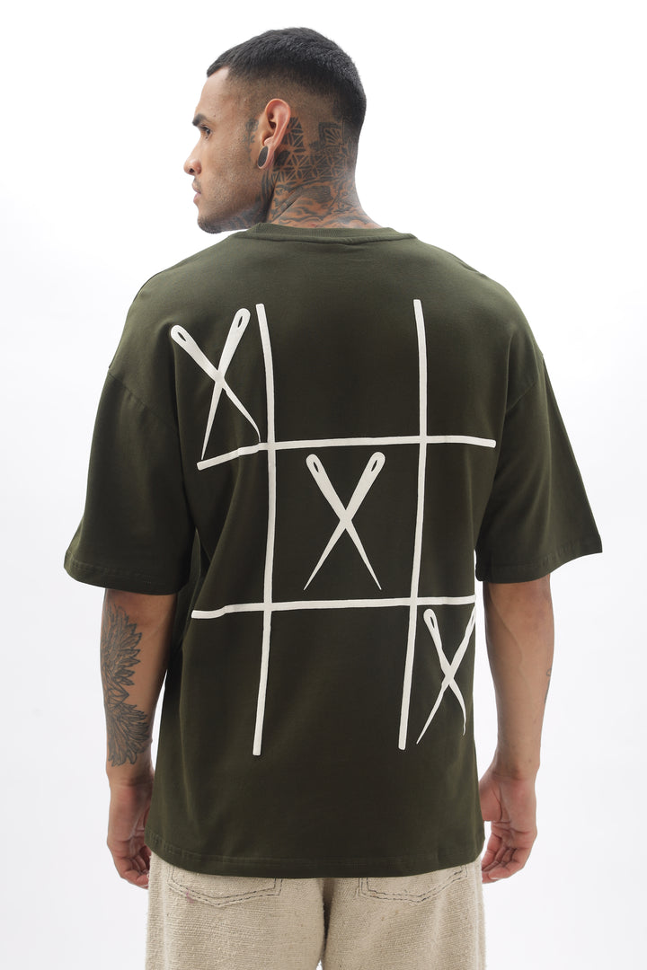 GameOn XO Olive Green Dropshoulder Tshirt Ilyzly