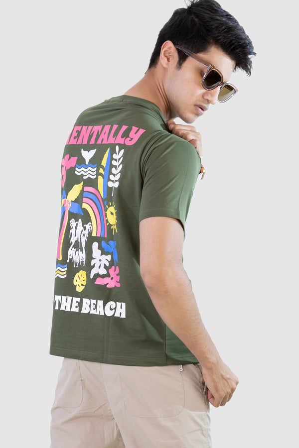 Beach head T-shirt: Olive Green