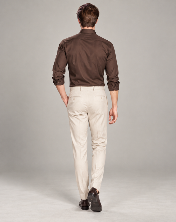 Ilyzly Stain Plain Brown Formal Shirt