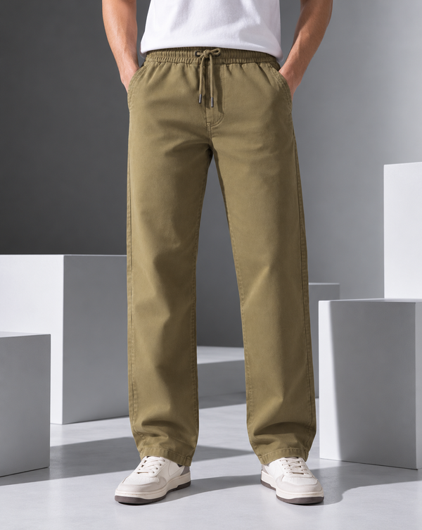 Ilyzly Khaki Relaxed Fit Trouser