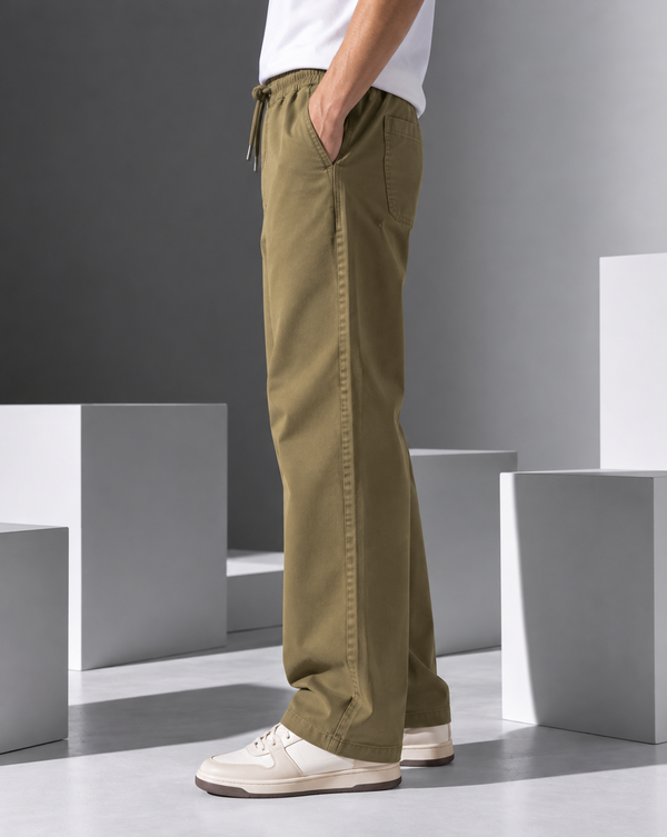 Ilyzly Khaki Relaxed Fit Trouser