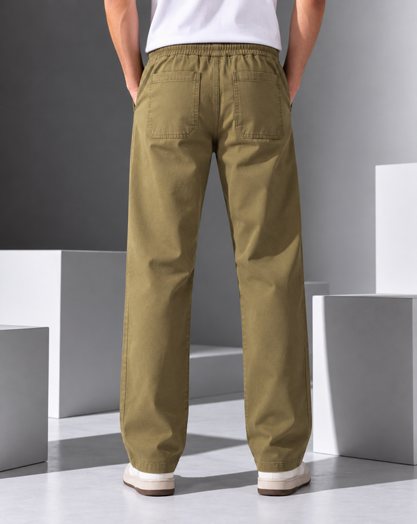 Ilyzly Khaki Relaxed Fit Trouser