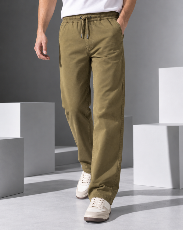 Ilyzly Khaki Relaxed Fit Trouser