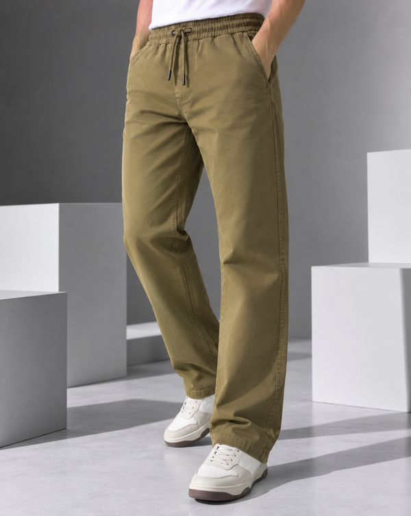 Ilyzly Khaki Relaxed Fit Trouser