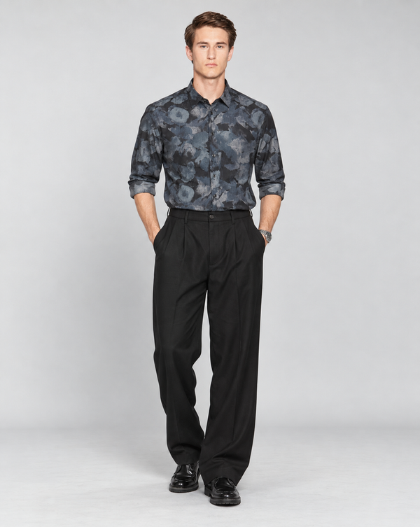 Ilyzly Abstract Shadow Black Print Shirt
