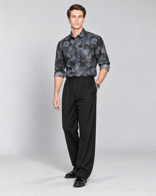 Ilyzly Abstract Shadow Black Print Shirt