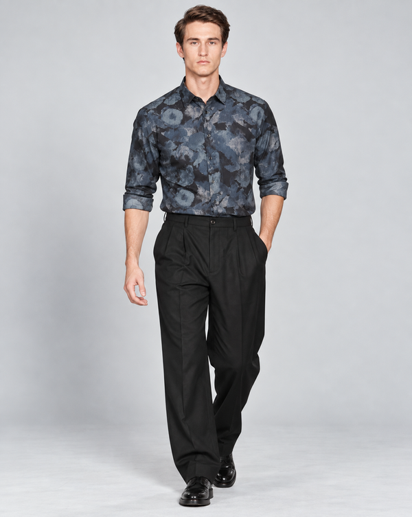 Ilyzly Abstract Shadow Black Print Shirt