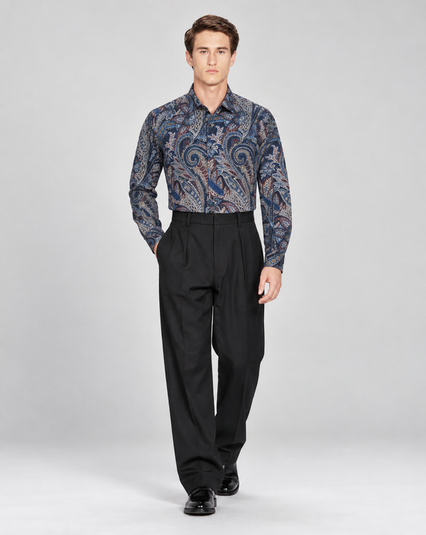 Ilyzly Paisley Navy Print Shirt