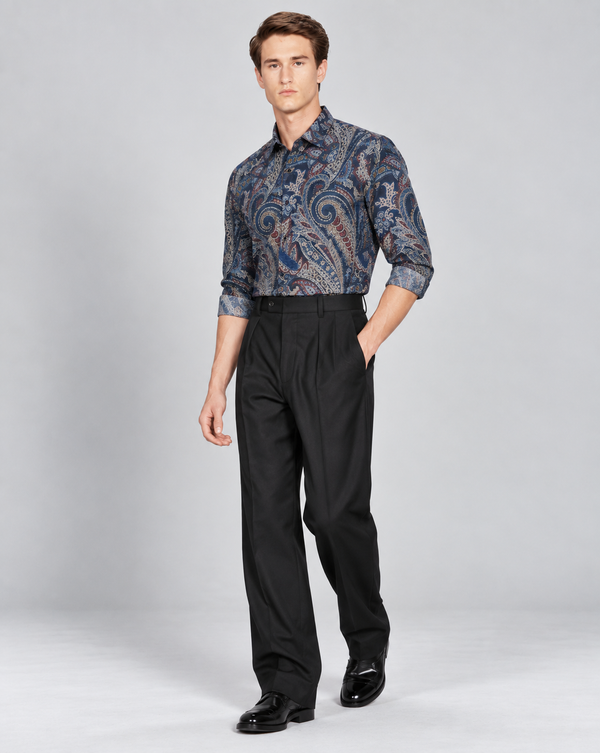 Ilyzly Paisley Navy Print Shirt
