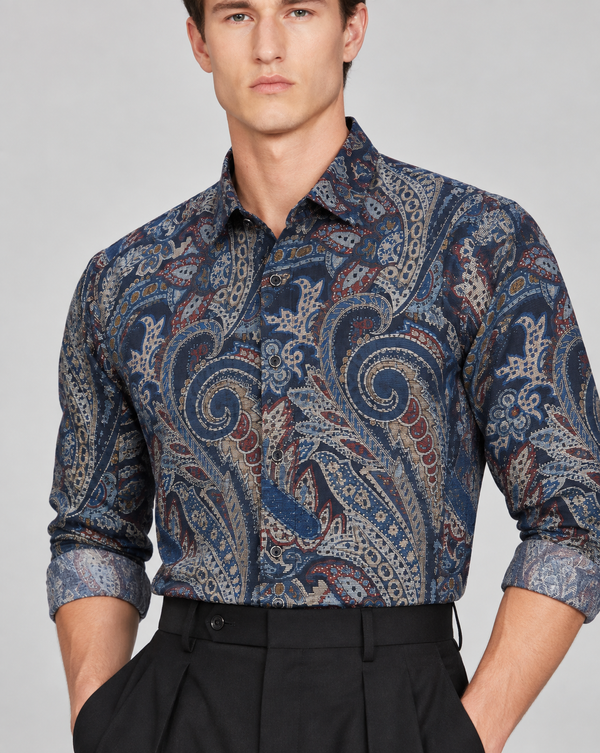 Ilyzly Paisley Navy Print Shirt