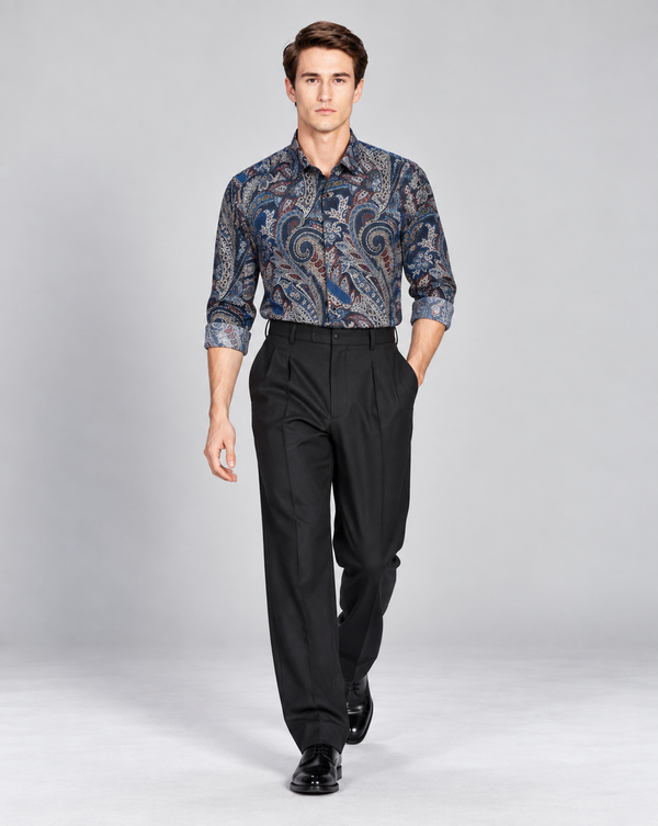 Ilyzly Paisley Navy Print Shirt