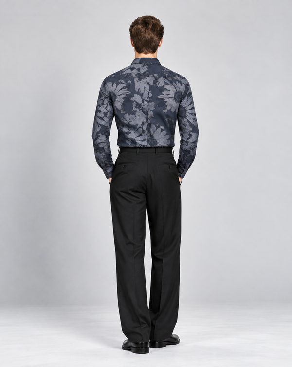Ilyzly Charcoal Floral Print Shirt