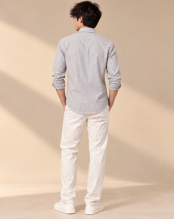 Ilyzly Green Vertical Stripe Button-Down Shirt