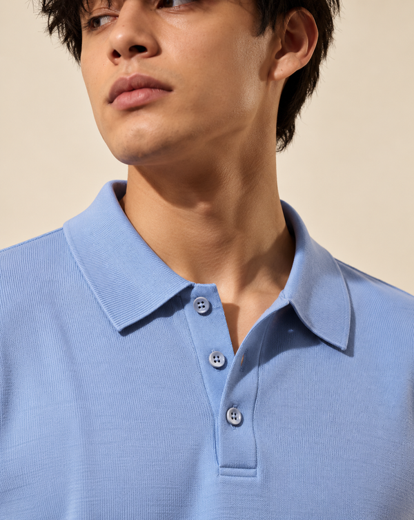Ilyzly Blue Varsity Stripe Polo T-Shirt