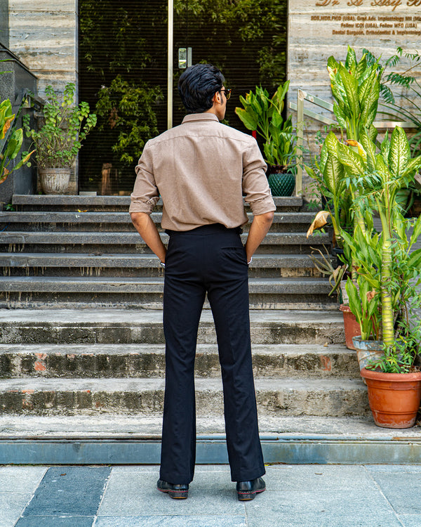 Ilyzly Khaki Stripe Thread Embroidered Shirt