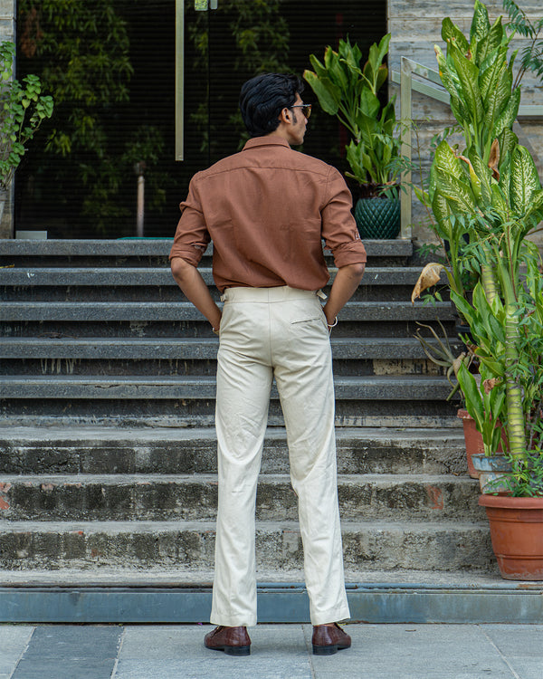 Ilyzly Brick Stripe Thread Embroidered Shirt