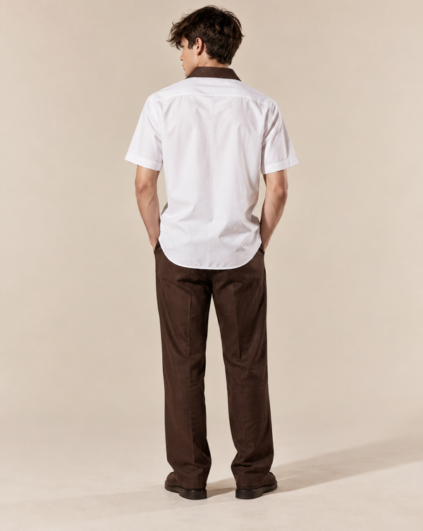 Izi White Double Pocket Embroidery Shirt