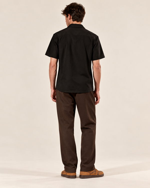 Izi Black Heritage Floral Embroidered Shirt