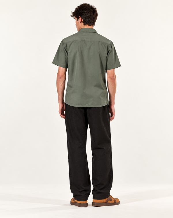Izi Green Heritage Floral Embroidered Shirt